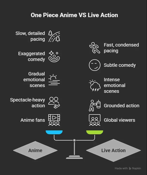 _- visual selection one piece anime vs live action
